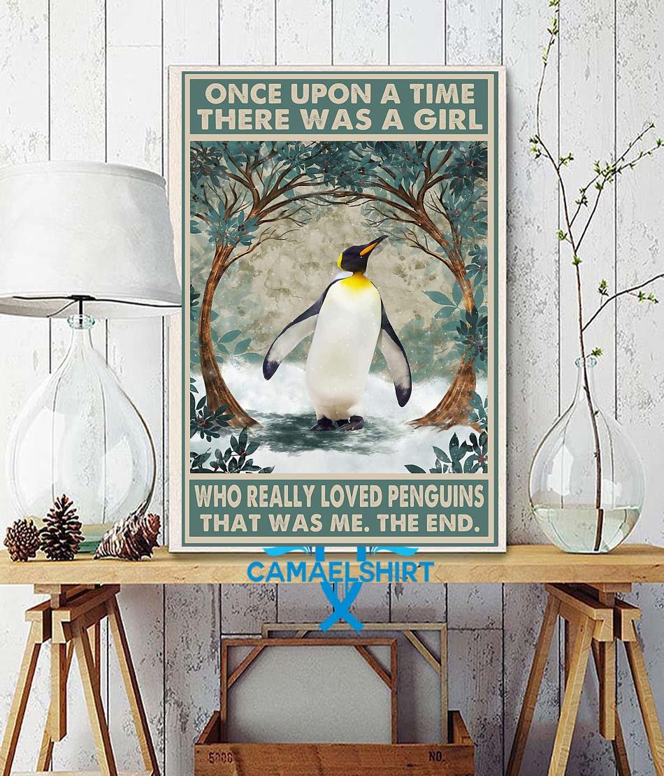 Once upon a time a girl who really loved Penguins poster canvas wall decor