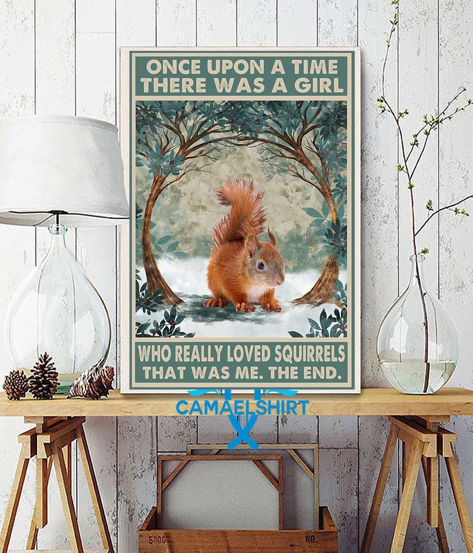 Once upon a time a girl who really loved Squirrel vintage forest poster wall decor