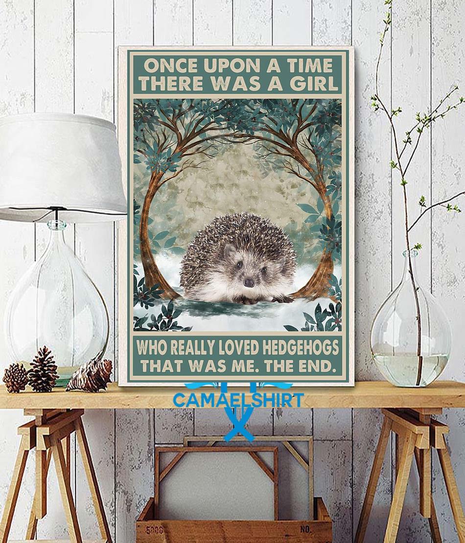 Once upon a time girl who really loved hedgehog poster canvas wall decor