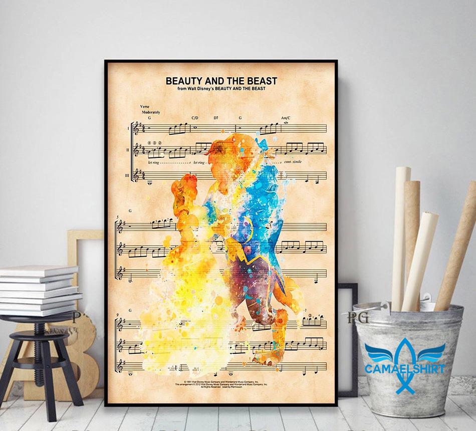 Beauty And The Beast Lyrics Poster Wall Art Home Decoration Gift