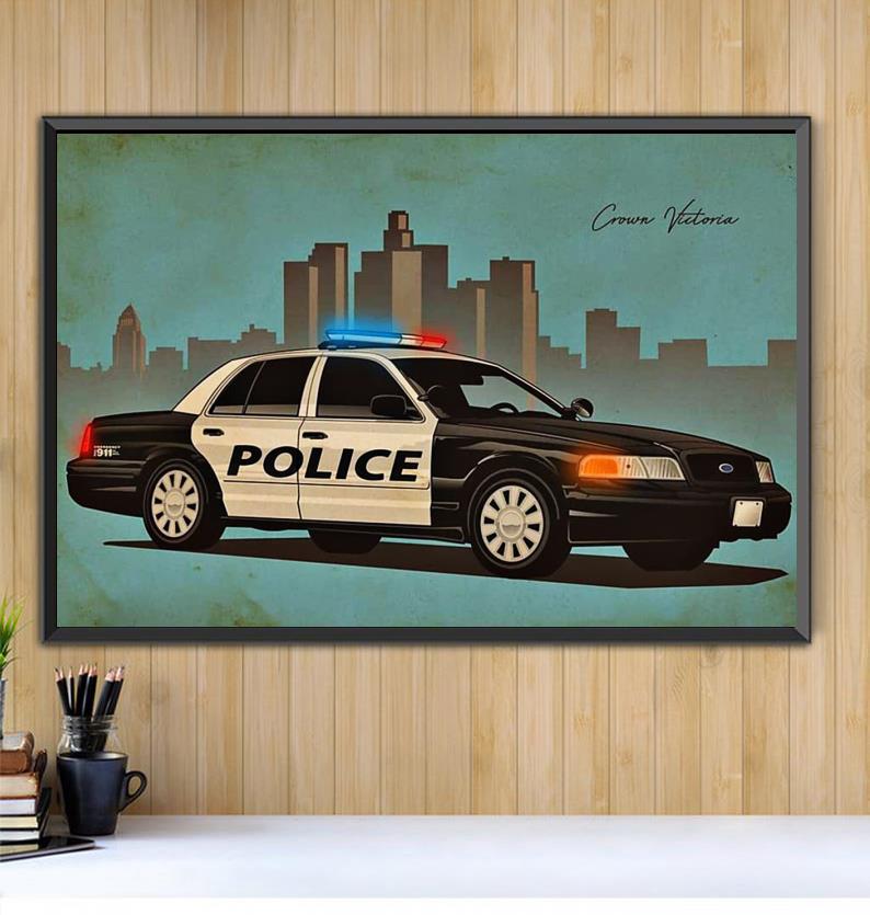 Crown Victoria Cop Blue Police landscape poster Camaelshirt