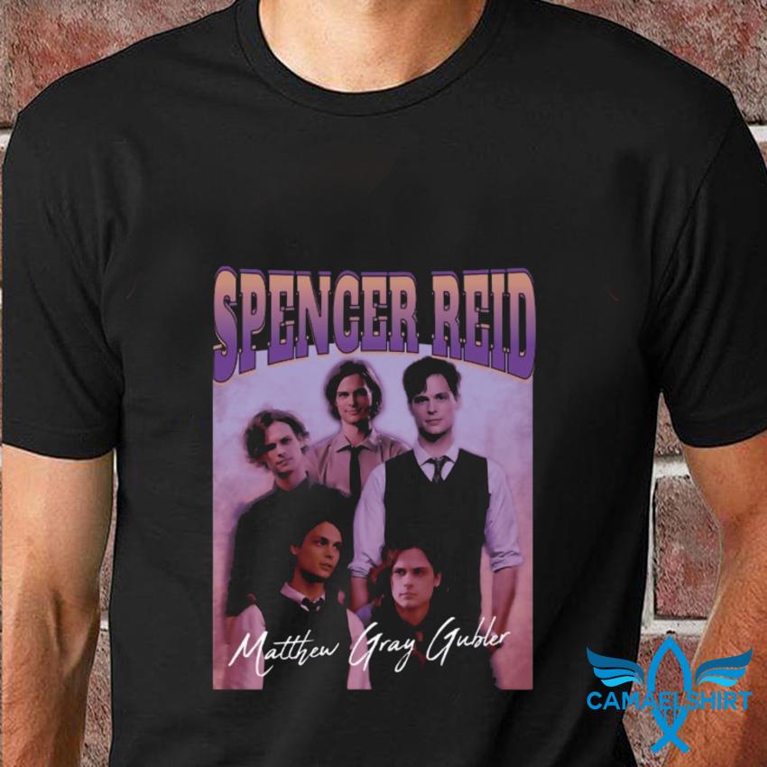 Matthew gray gubler spencer reid shirt initial name and born year tee vintage scratch old polaroid photo pop album cover style fn t-shirt