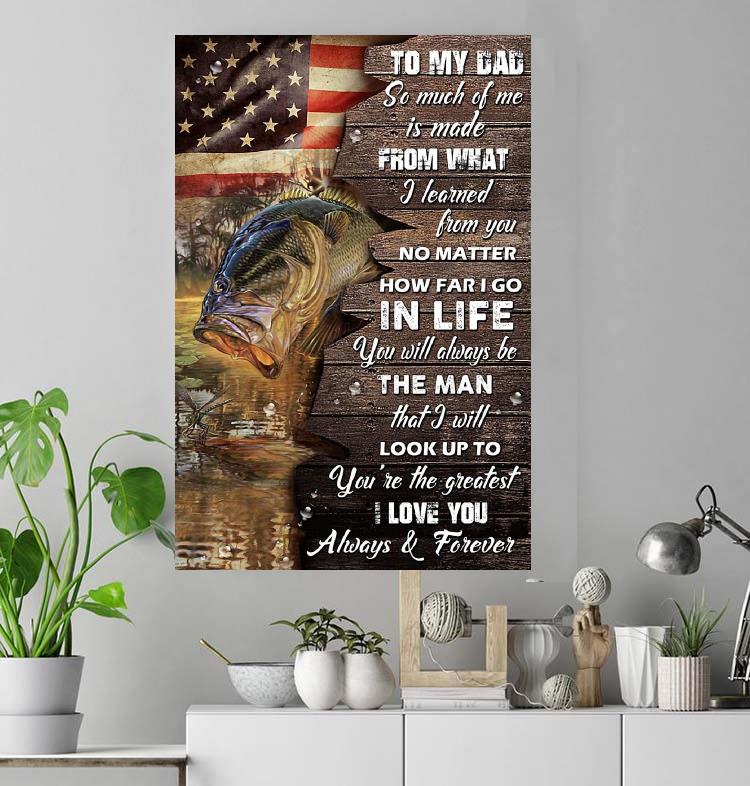 Fishing To My Dad You're The Greatest I Love You Portrait Canvas