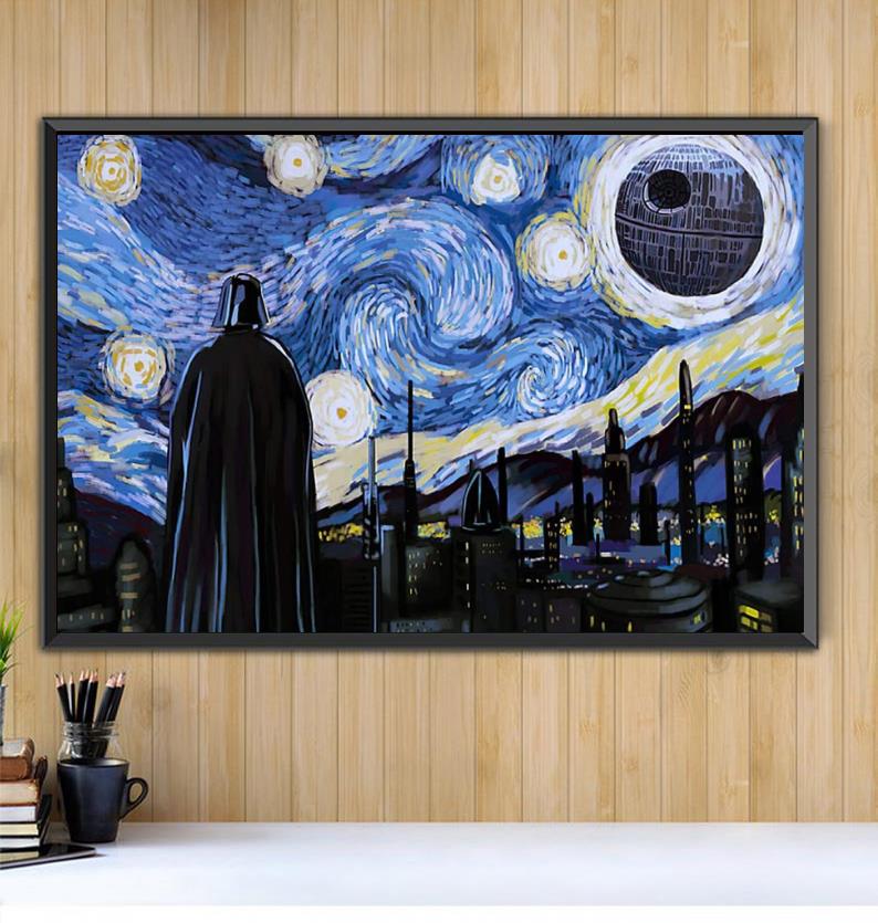 Darth Vader Star Wars Starry Night horizontal poster Camaelshirt