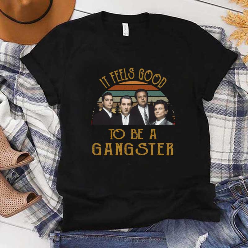 New GoodFellas It feels Good Gangster 1990 Vintage Mens T-Shirt