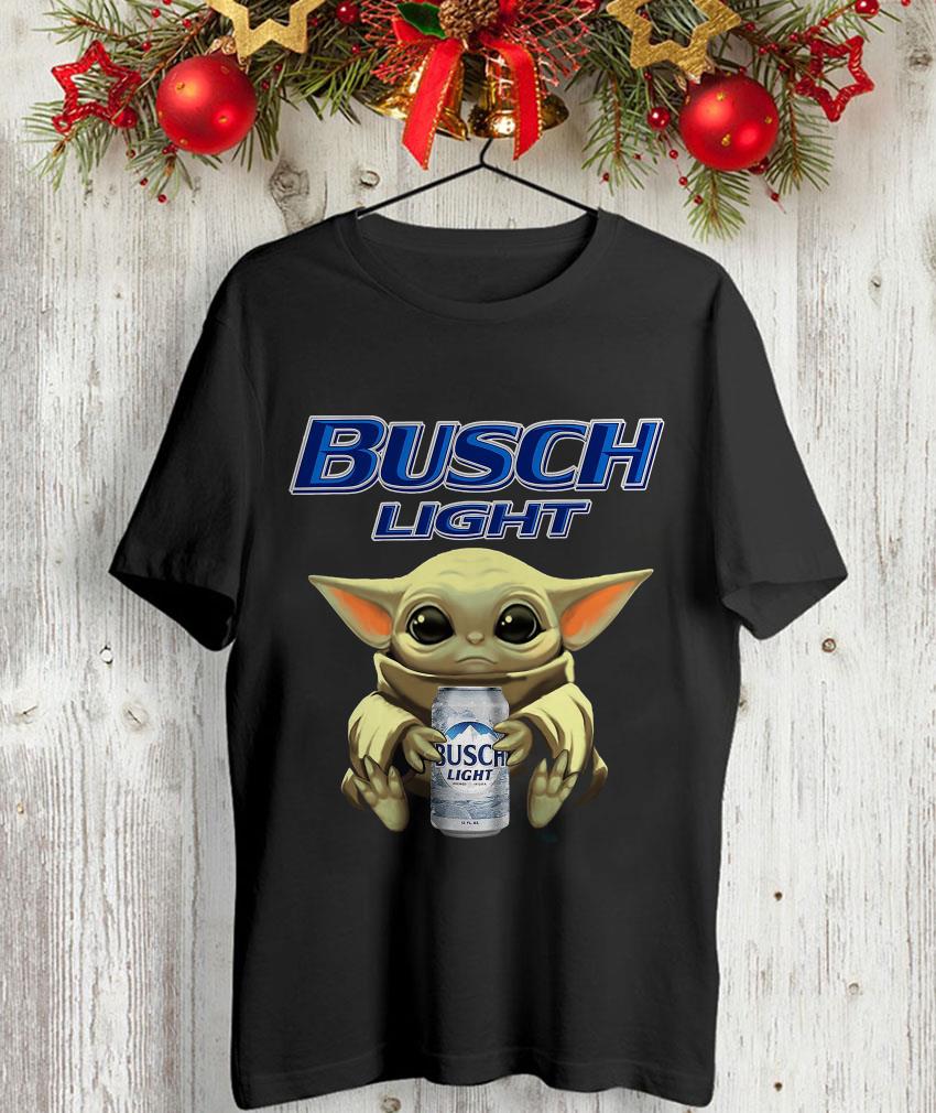 Baby Yoda holding Busch Light beer t-shirt, image size:850x1010