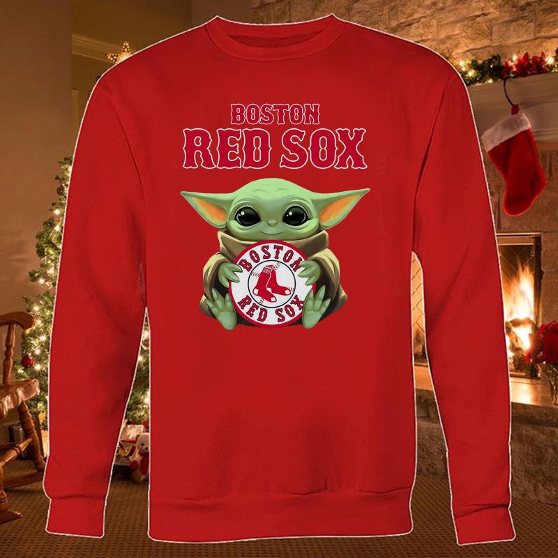 Baby Yoda hug Boston Red Sox shirt, hoodie, sweater and v-neck t-shirt