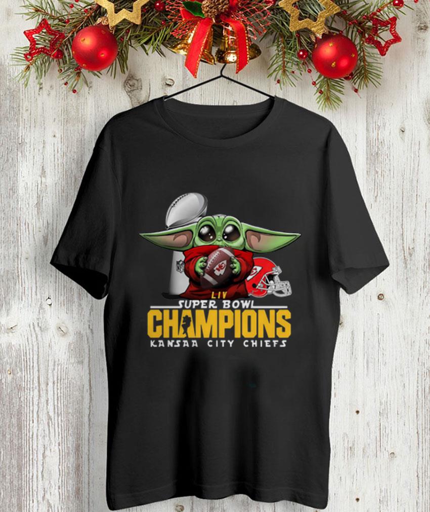 Kansas City Chiefs Christmas T-Shirt Baby Yoda Patrick's Day Super Bowl LIV  Champions T-Shirt - Peanutstee