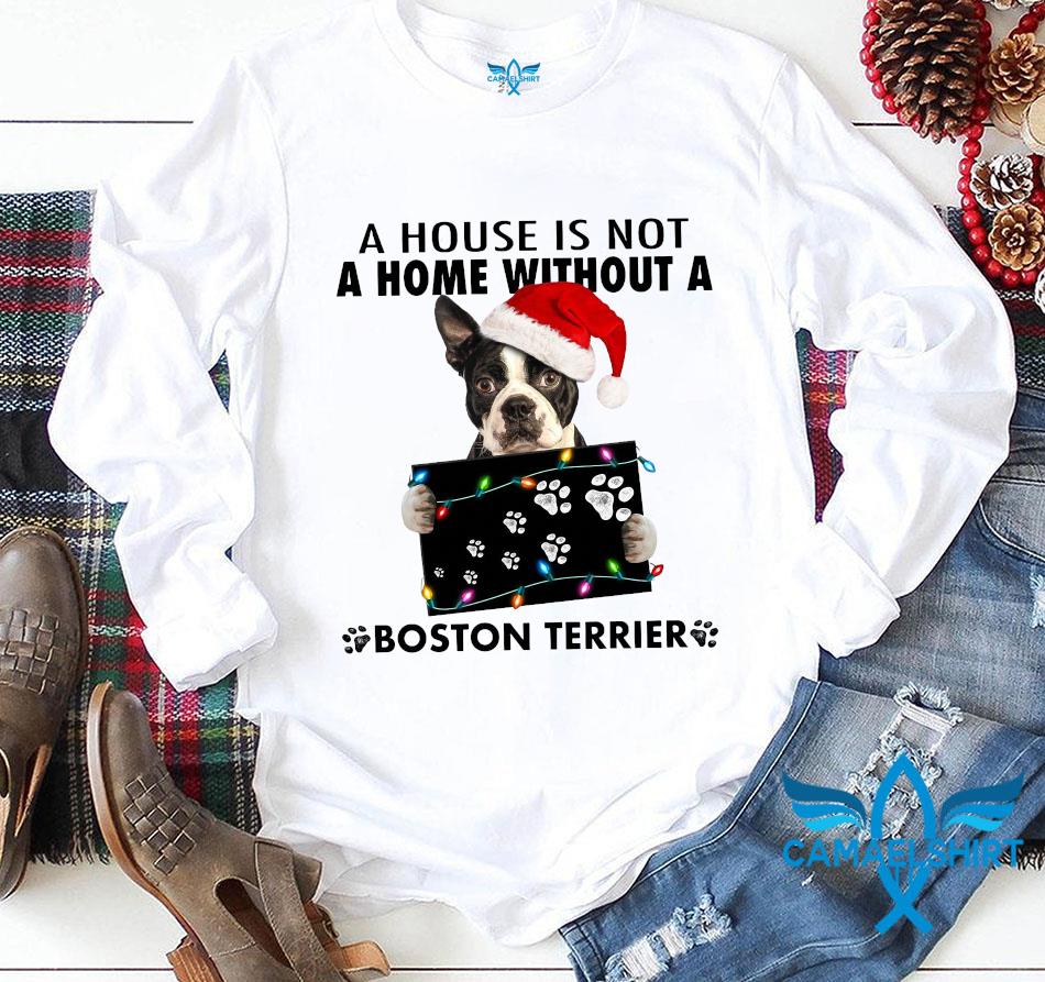 boston terrier christmas t shirt