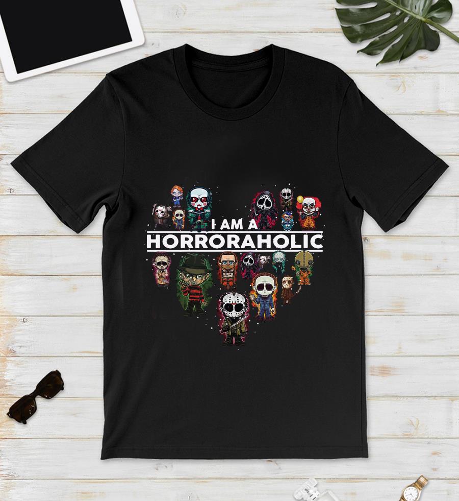 I'm a Horroraholic heart shape t-shirt - Camaelshirt Trending Tees