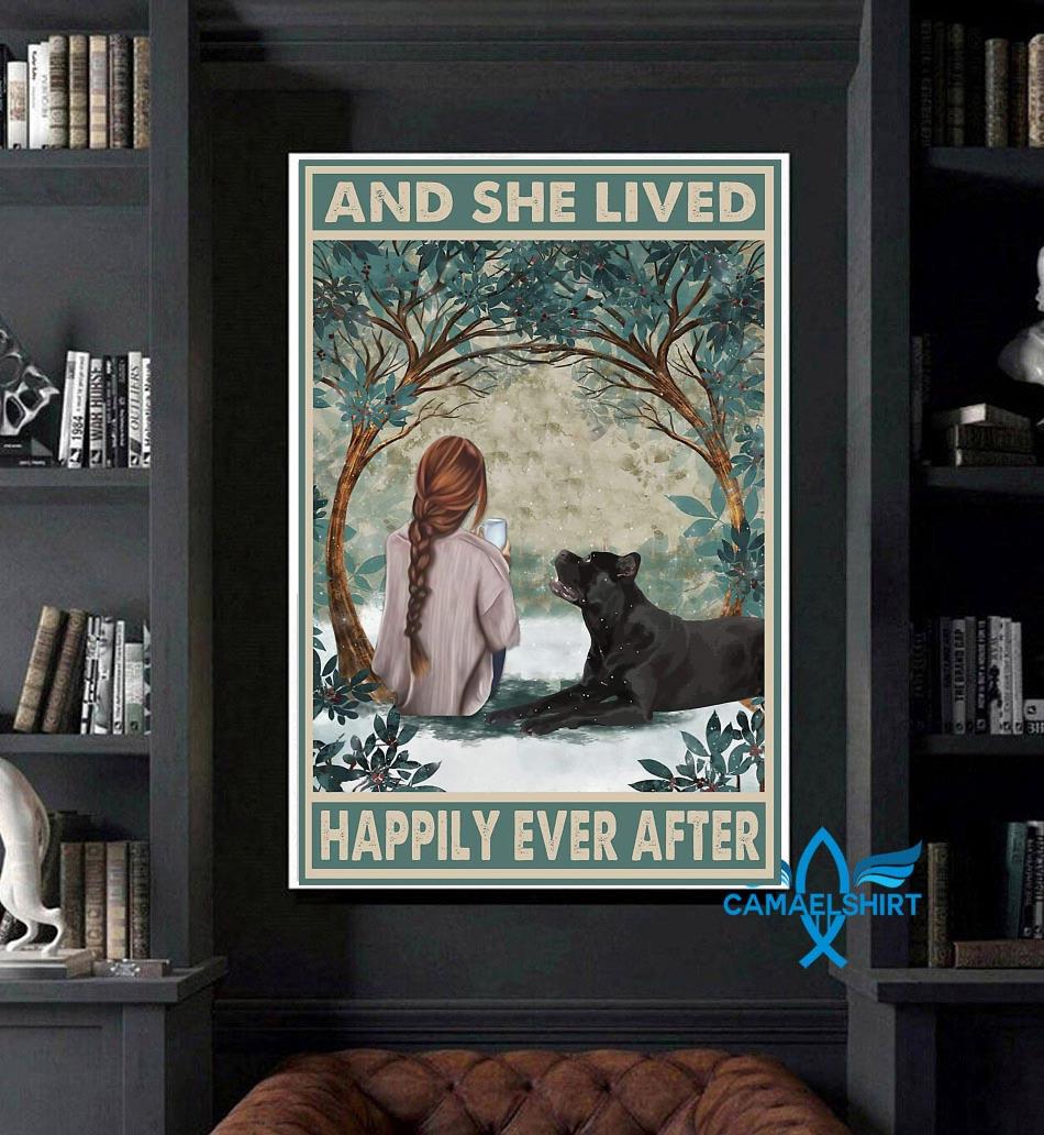 no frame Cane Corso And she lived happily ever after Vertical Poster 