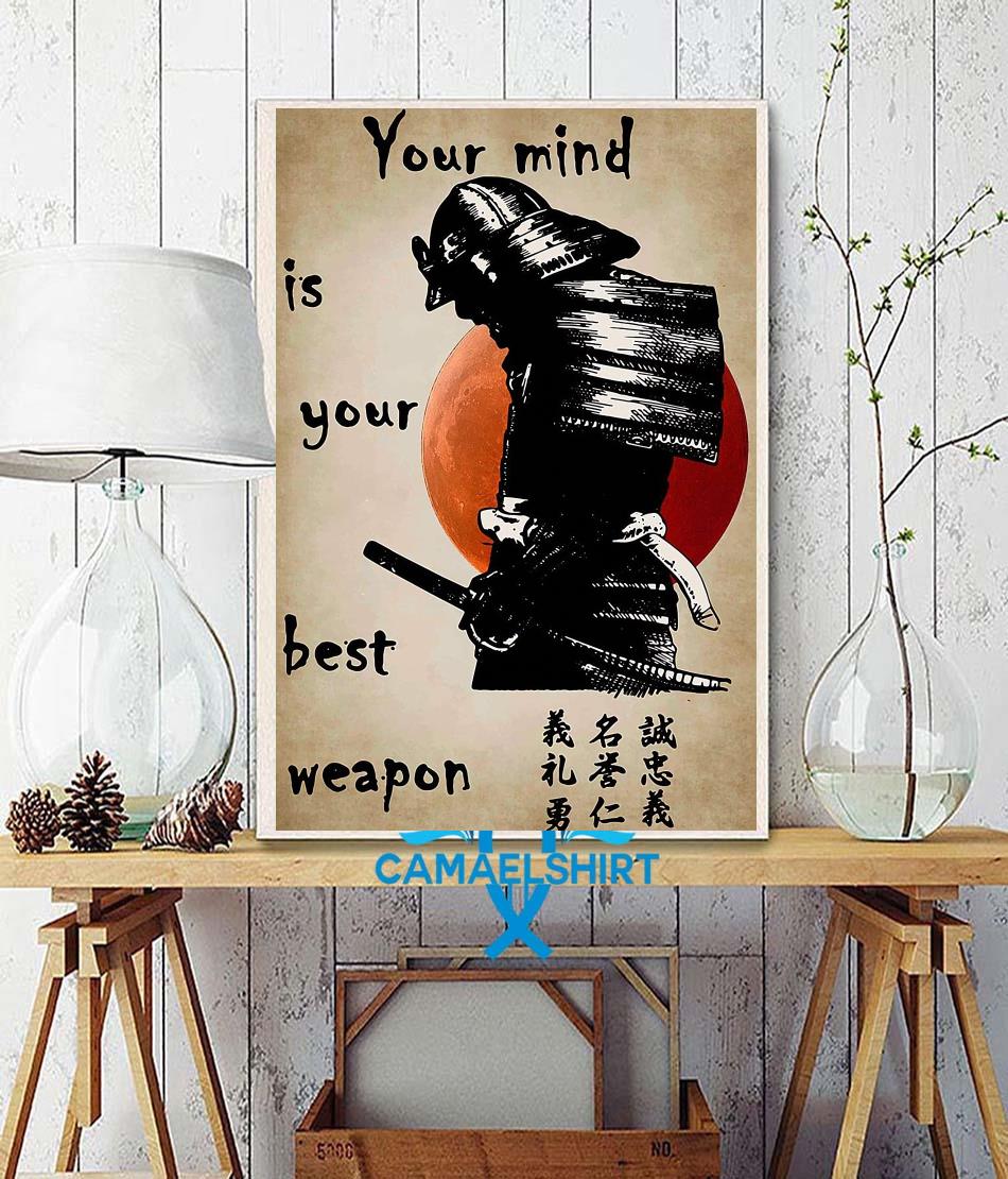 Japanese samurai sunset warrior your mind is your best weapon canvas -  Camaelshirt Trending Tees, image size:950x1110