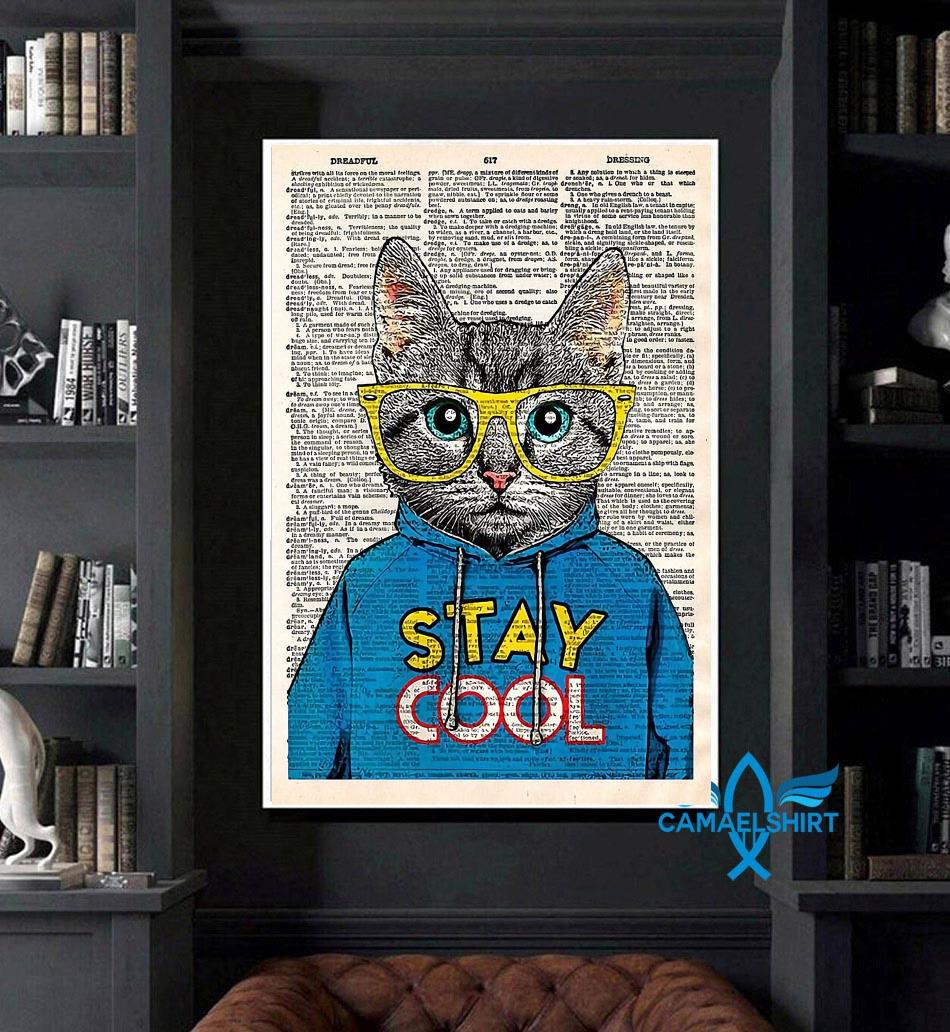 Cat stay cool dictionary vertical poster