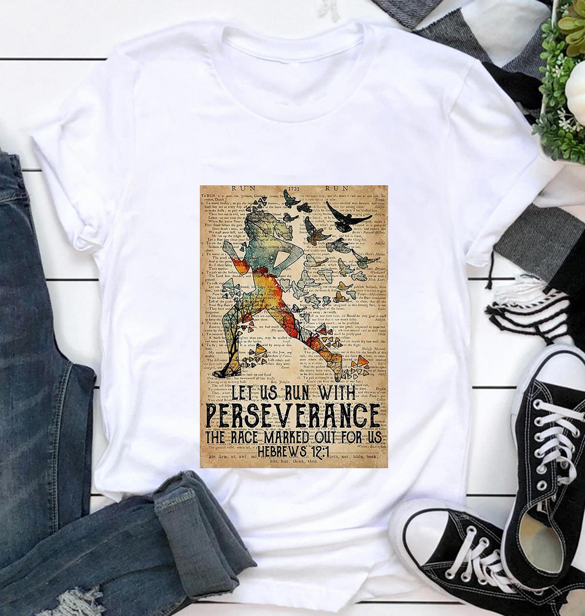 Let Us Run With Perseverance The Race Marked Out For Us Poster Canvas