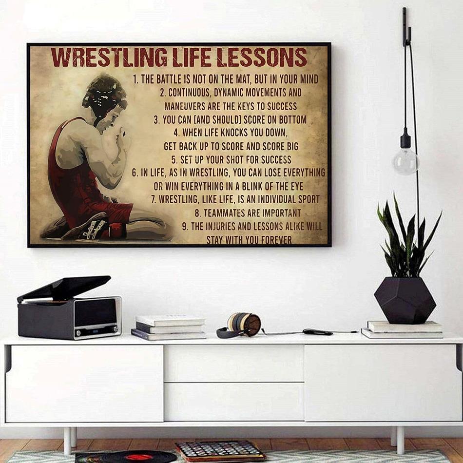 Wrestling Life Lessons poster canvas - Camaelshirt Trending Tees